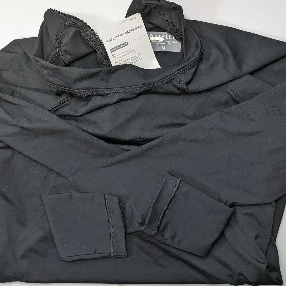 Athleta M black North Point Rashguard longsleeve swim bathing wet suit coverup